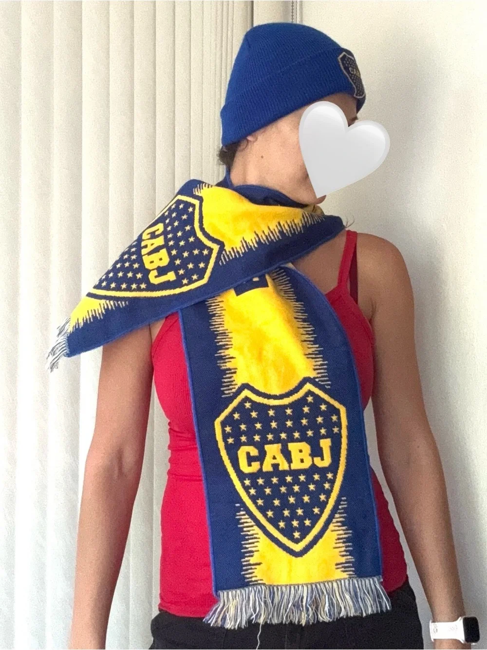 Boca Juniors Soccer Winter Hat & Scarf Set – Excellent Condition